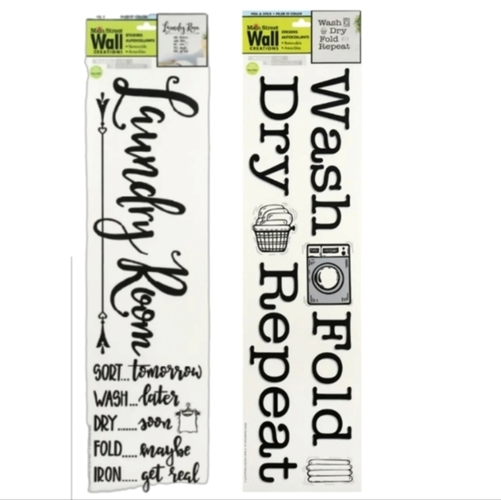 Main Street Wall Creations Laundry Removable Decals Laundry Room‎ Wall Stickers